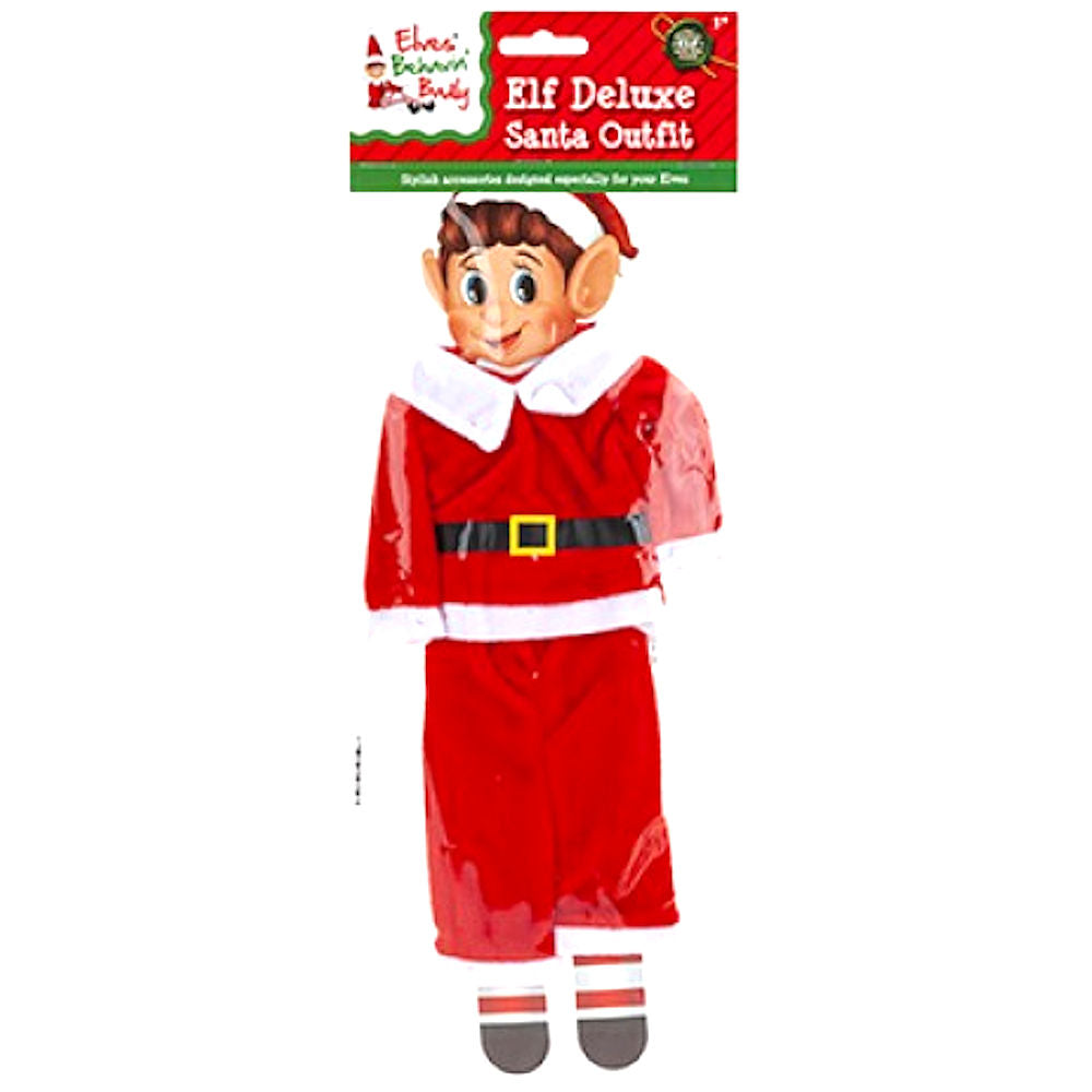 Plush Santa Outfit For Elf - Red Naughty Elves Christmas Pranks | Ditzy Doll