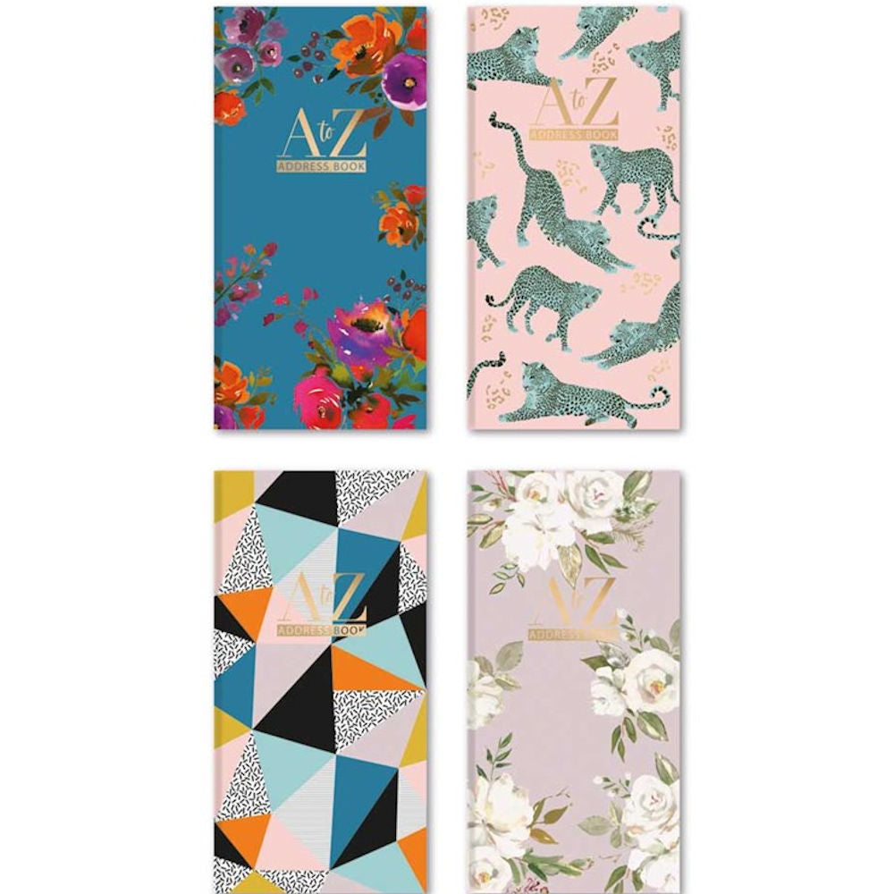 Slim Address Book - Assorted Colours Compact Durable Contacts Organiser Office Supplies