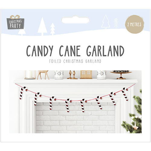 Foiled Candy Cane Garland 2m