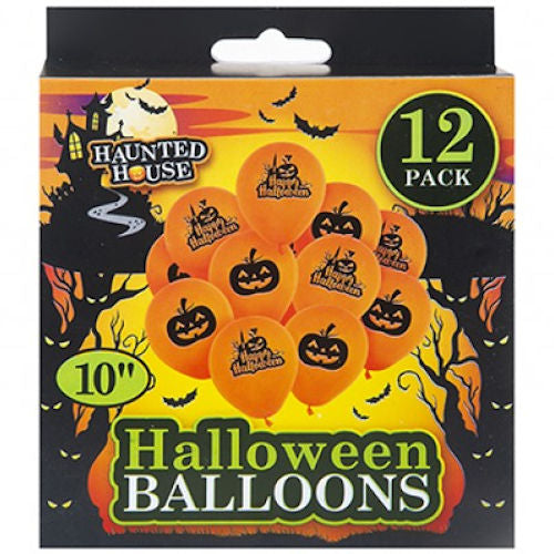 Halloween Printed Balloons - 12 Pack