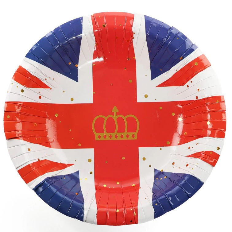 Union Jack 7.5'' Paper Bowls 10 Pack - British Flag Party Tableware Disposable Patriotic Serving Bowls
