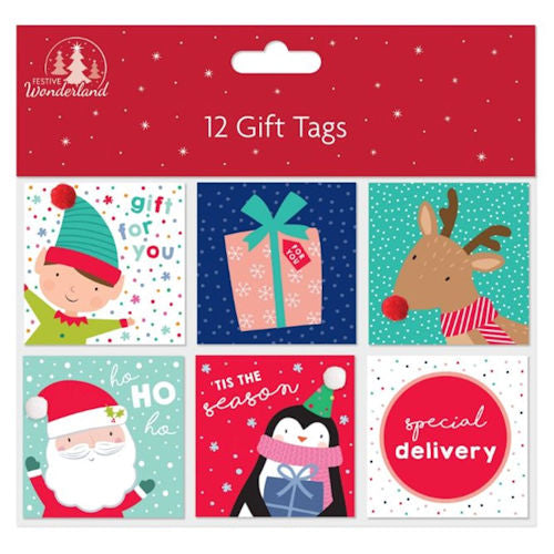Christmas Gift Tags Cute Tip On - 12 Pack