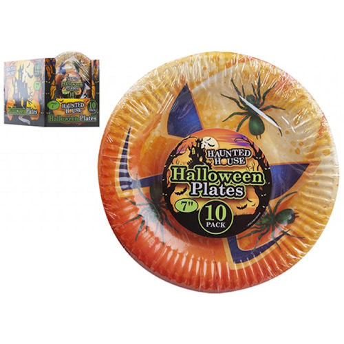 Halloween Pumpkin Paper Plates - 10 Pack