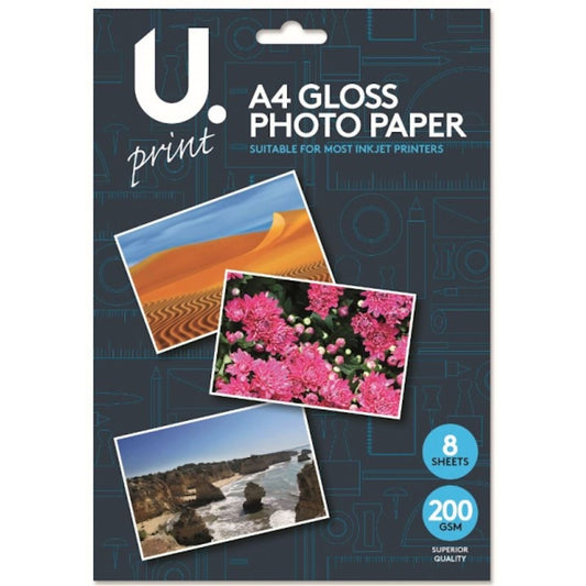 A4 Glossy Photo Paper - 8 Sheets