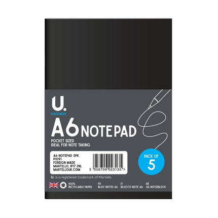 A6 Notepads - 5 Pack