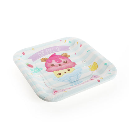 8 Num Noms 7" Square Paper Plates
