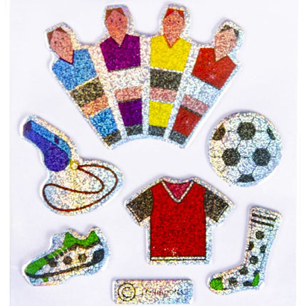 Football Metallic Shiny Sticker Sheet - Single
