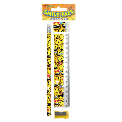Happy Face Stationery Set - 4 Piece