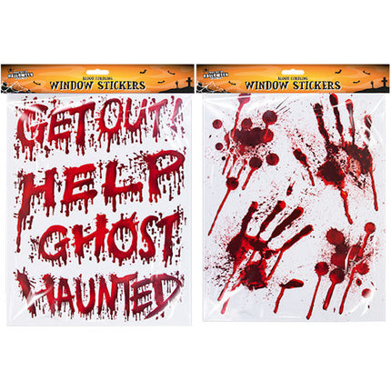 Halloween Blood Window Stickers - Assorted