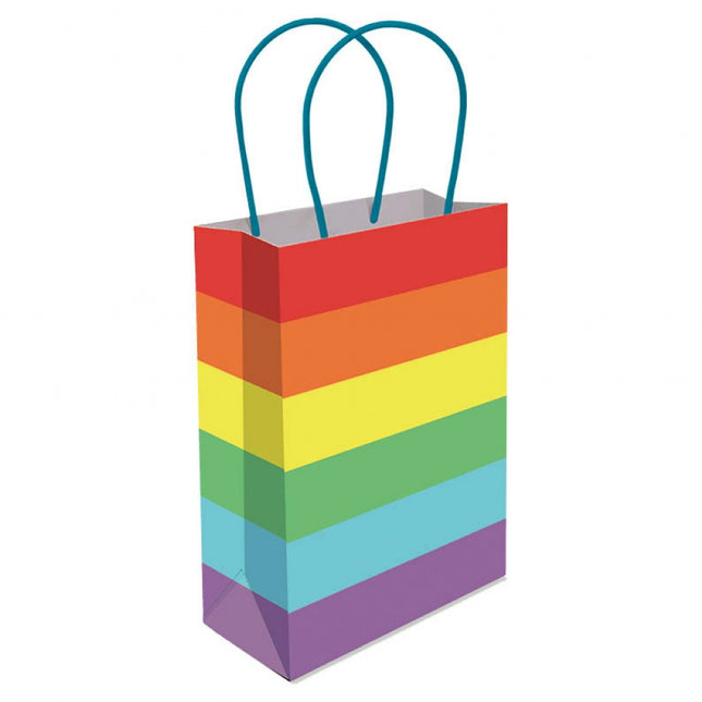 Rainbow Paper Handle Bags - 6 Pack