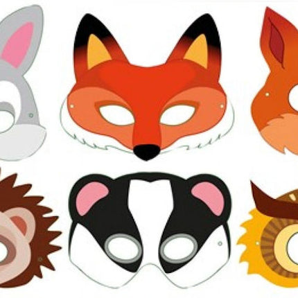 Cardboard Woodland Masks - 12 Pack