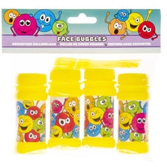 Emoji Face Bubble Tubs & Blowers - 4 Pack
