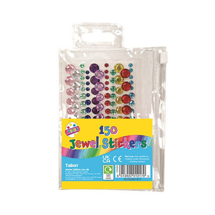 150 Coloured Jewel Stickers (Pack)