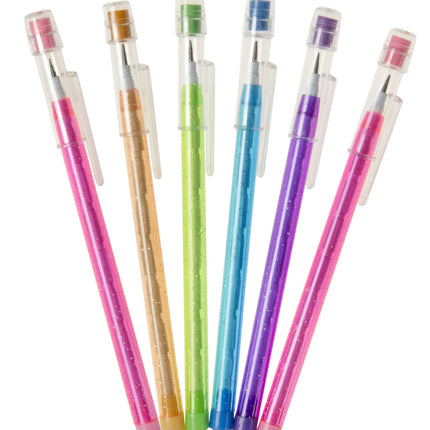 Push Up Pencils & Erasers - 6 Pack
