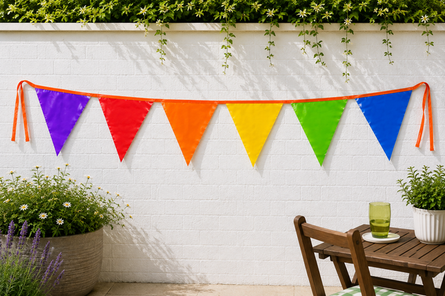10m Multicoloured Triangle Bunting