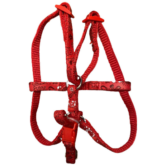 Patterned Dog Harness - Red