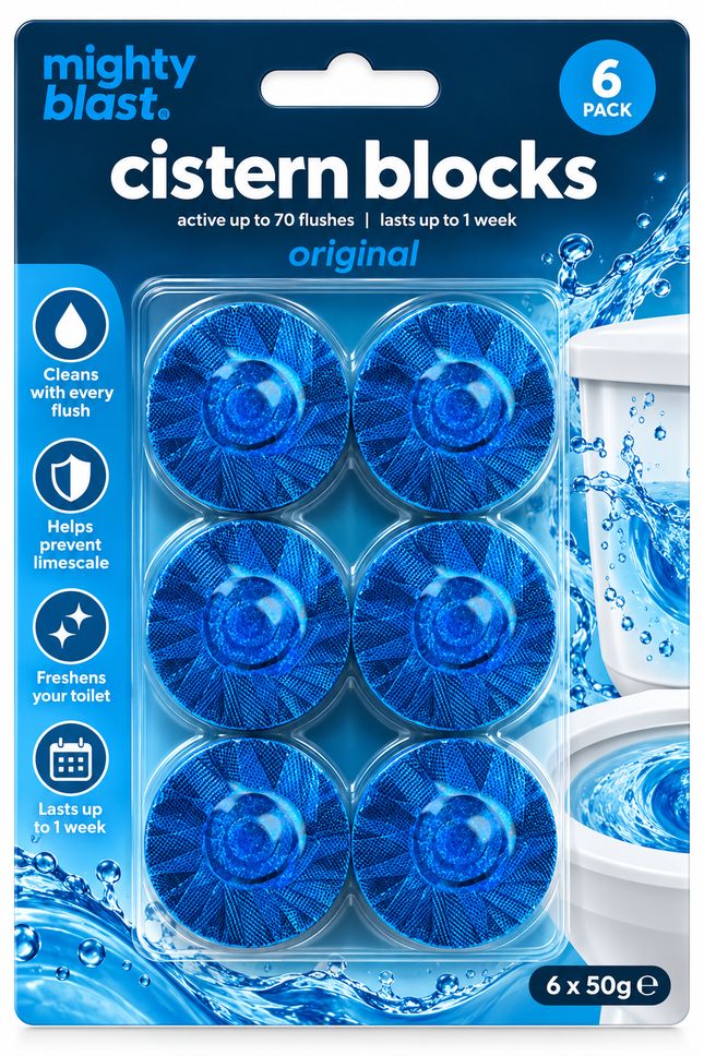 6 Blue Toilet Cistern Blocks