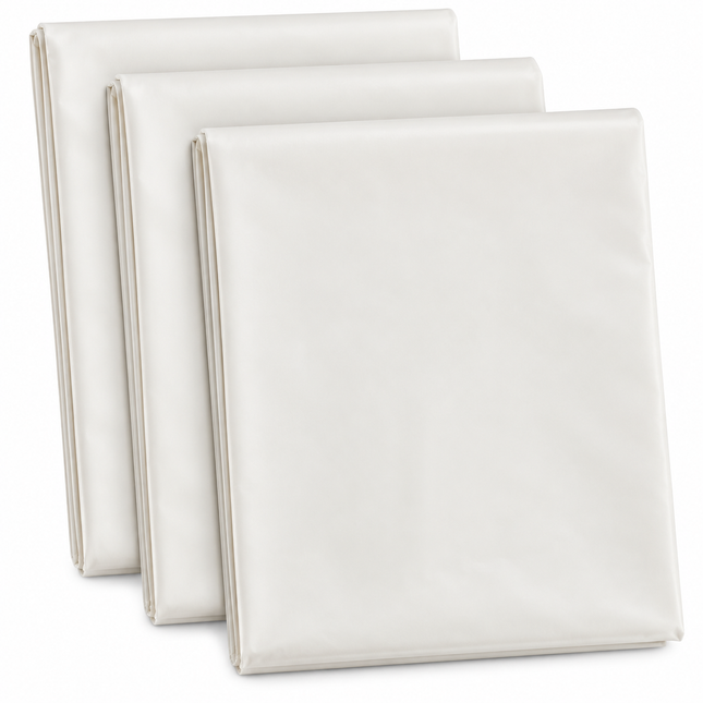 3 White Disposable Paper Tablecloths