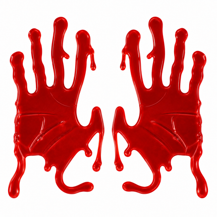 2 Pack Halloween Bloody Hands Gel Window Stickers