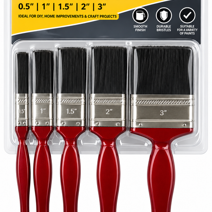 5 Assorted Paint Brushes