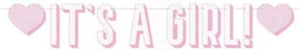 Pink It's a Girl Letter Banner