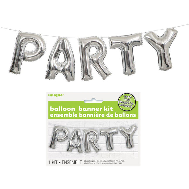 Party Balloon Banner Kit - Silver