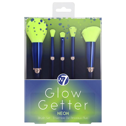 W7 Cosmetics Glow Getter Neon Makeup Brush Set