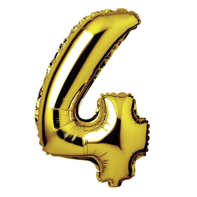 Large Gold Foil "Number 4" Balloon – 34 Inch