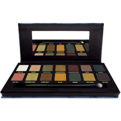 W7 Cosmetics On The Rocks Eyeshadow Palette - 14 Colour Matte Shimmer With Applicator Dark Colours Eyes