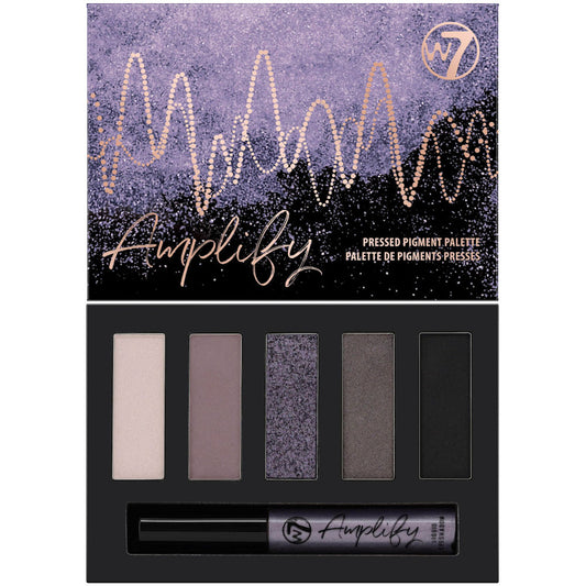 W7 Cosmetics 5 Colour Matte Shimmer Amplify Eyeshadow Palette - Drama