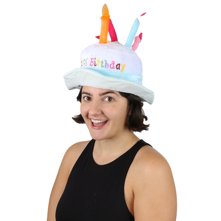 Adult Light Up Happy Birthday Hat - Blue