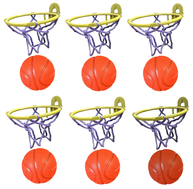 Mini Basketball & Hoop Games - 6 Pack