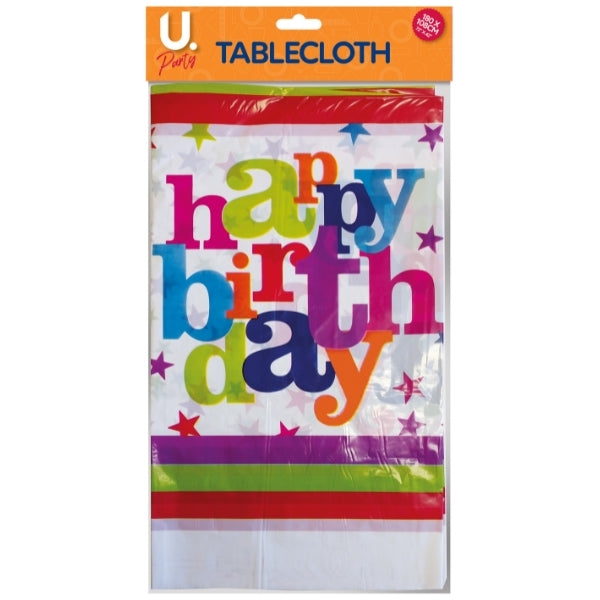 Happy Birthday 180cmx108cm Plastic Tablecloth