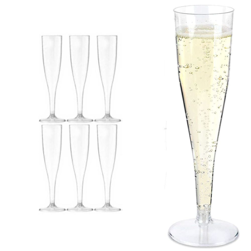 Disposable Champagne Glasses - 6 Pack