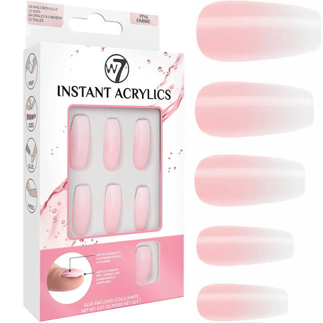 W7 Cosmetics Glamorous False Nails - Pink Ombre