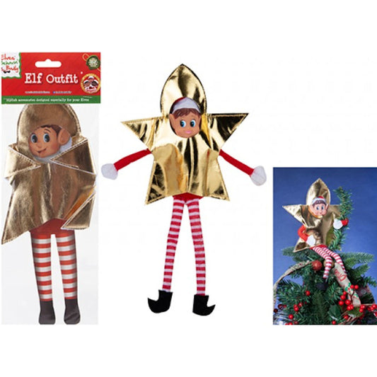 Star Outfit For Elf - Gold Christmas Nativity Naughty Elves Christmas Pranks