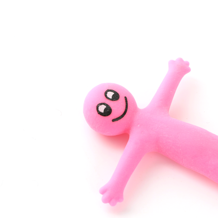 Pink Stretchy Smiley Men - 12 Pack