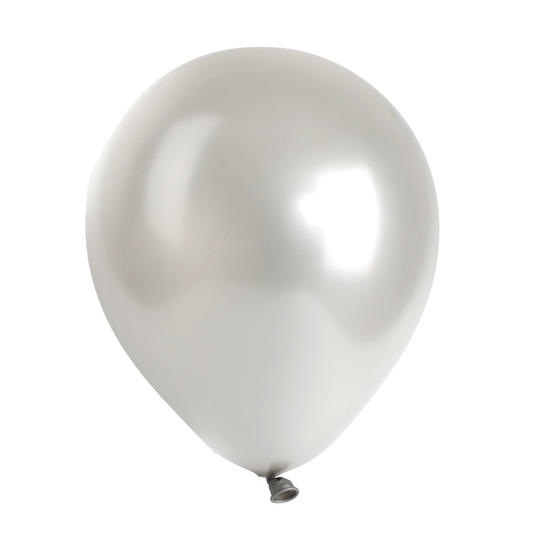 10 Pearlised Silver 12" Latex Balloons – Elegant Shiny Party Decorations Weddings Birthdays