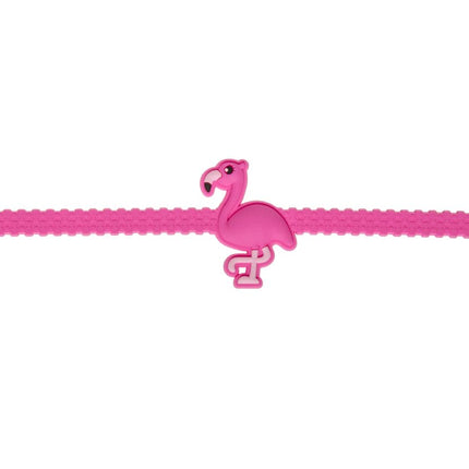 Adjustable Pink Flamingo Rubber Bracelets - 6 Pack
