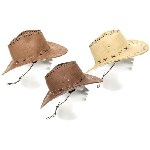 Leatherlook Cowboy Hat - Assorted