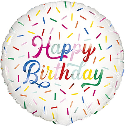 Round Foil Balloon - Birthday Sprinkle 18"