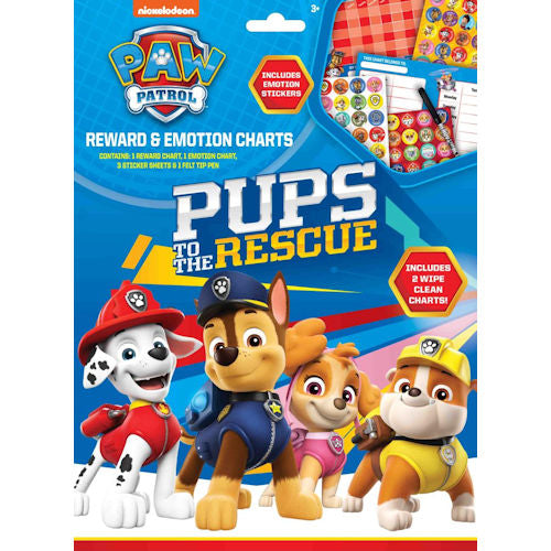 Paw Patrol Reward & Emotion Chart - Reward Chart Emotion Chart Sticker Sheets Felt Tip Pen