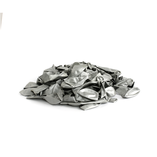 Metallic Silver 7" Latex Balloons – 100 Pack