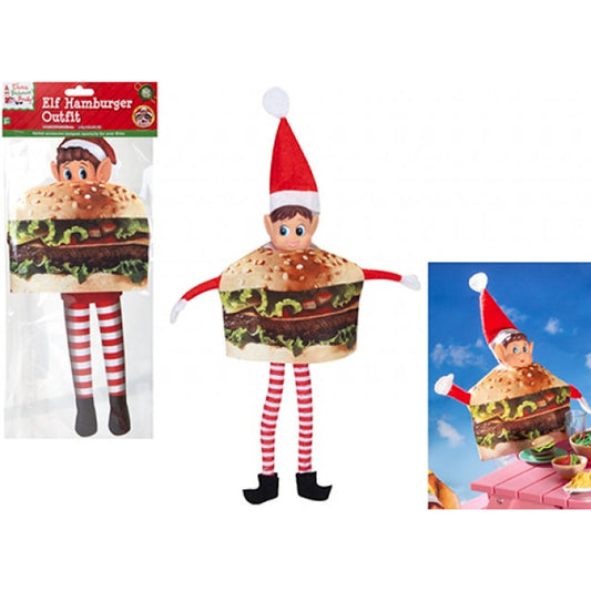 Hamburger Outfit For Elf - Fast Food Funny Naughty Elves Christmas Pranks