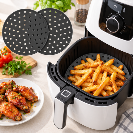 2 Round Silicone 20cm Air Fryer Liners