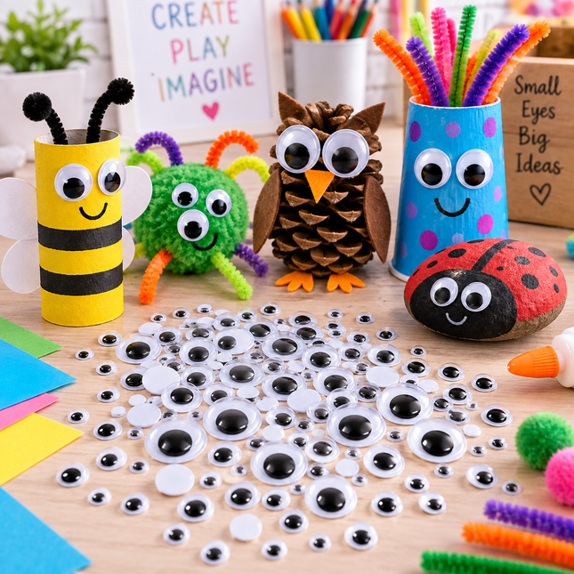 200 Assorted Craft Googly Eyes