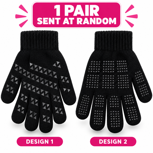 Black Ladies Gripper Gloves