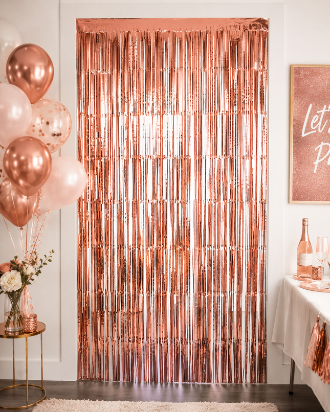 Rose Gold Foil Fringe Curtain