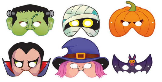 12 Cardboard Halloween Masks