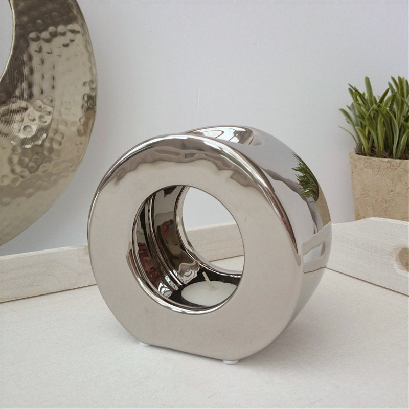 Chrome Polo Ceramic Wax Burner Melter - Aromatherapy Fragrance Home Decor